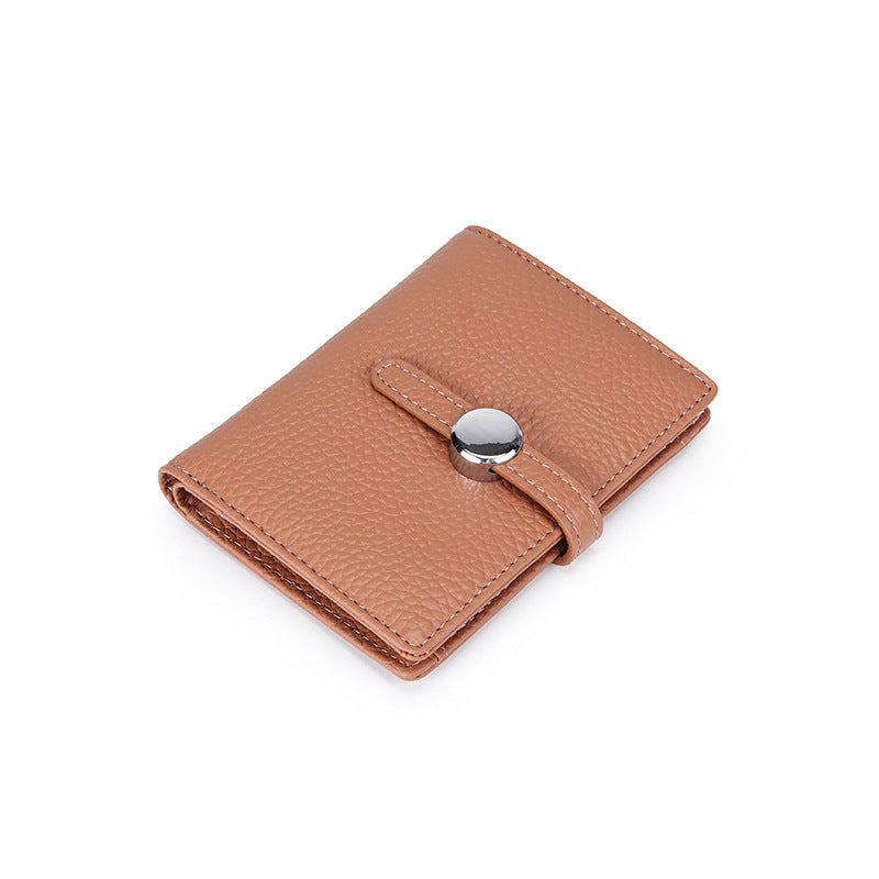 Women's First Layer Cowhide Short Trendy Genuine Ladies Wallets