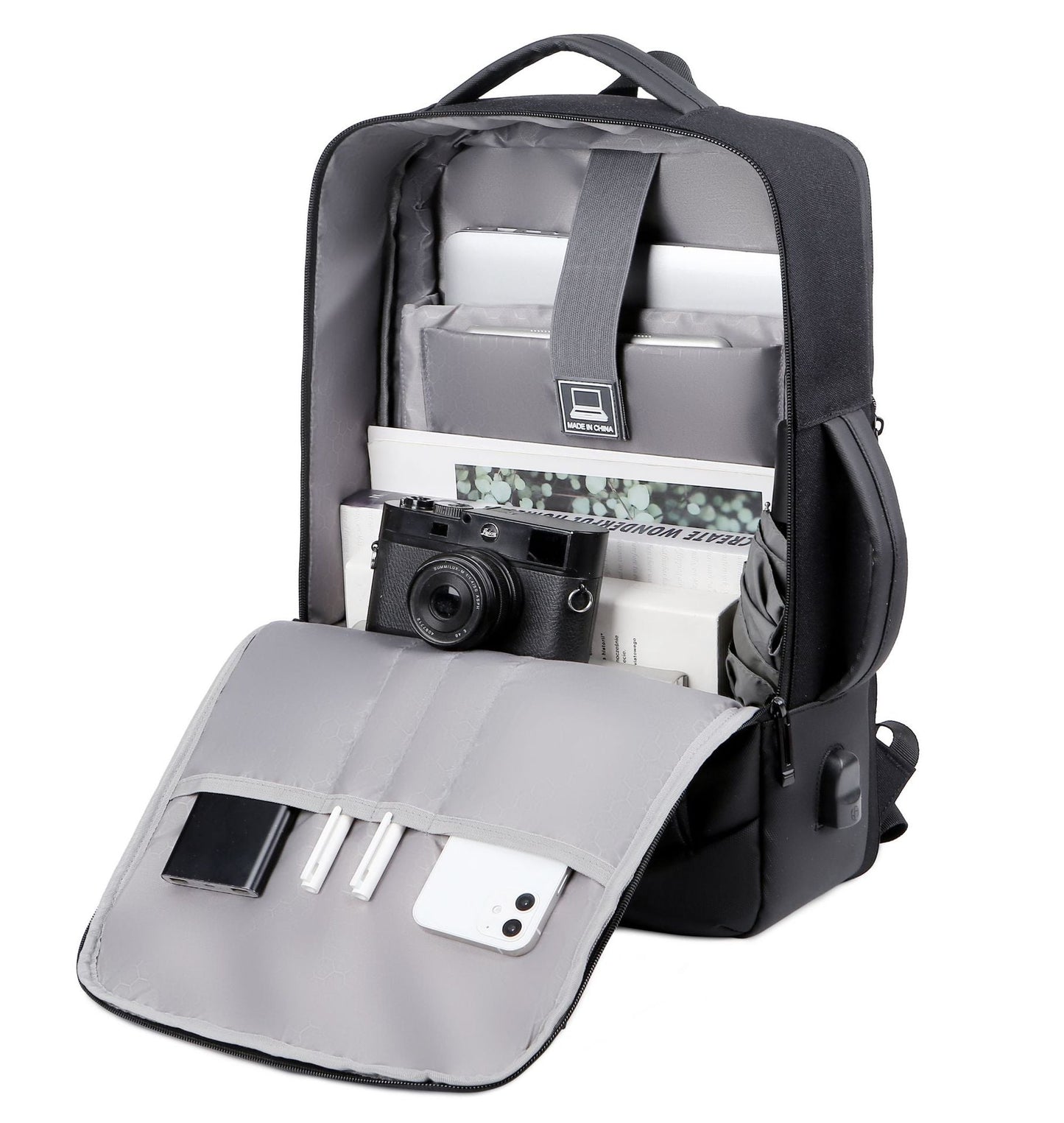 Men's Waterproof Charging Large Capacity Business Commute Leisure Expansion Backpacks