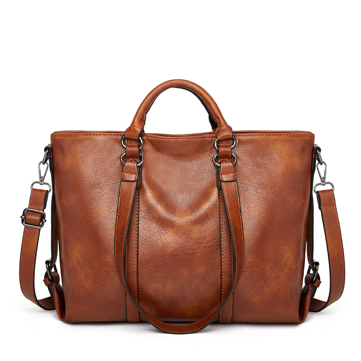 Women's Large Capacity Retro Oil Wax Skin Tote Bags