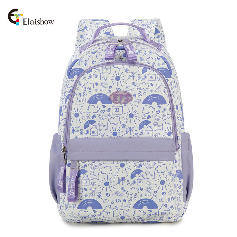 Women's For Junior Cute Cat Print Large Backpacks