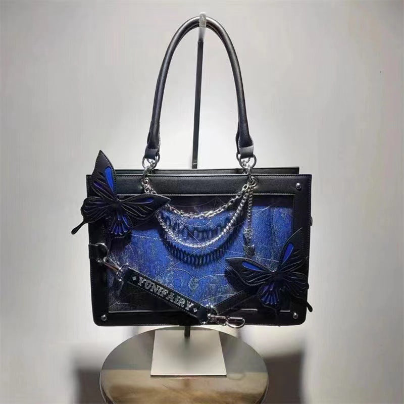 Labyrinth Butterfly Cartoon Gothic Spider Web Tote Bags