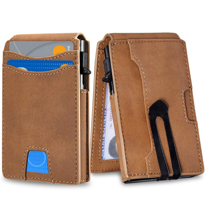 Men's Carbon Fiber Leather Soft Swiping High Men's Wallets