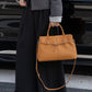 Women's Cow Leather Single Large Capacity Kelly Commuter Handbags
