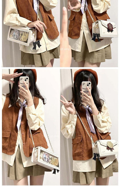 Elegant Chain Rose Letter Flap Envelope Shoulder Bags