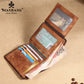 Men's Short First Layer Cowhide Brushed Classic Men's Wallets
