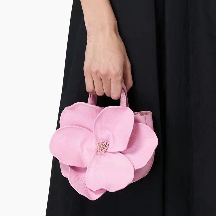Women's French Style Petal Flower Trendy Chain Bags