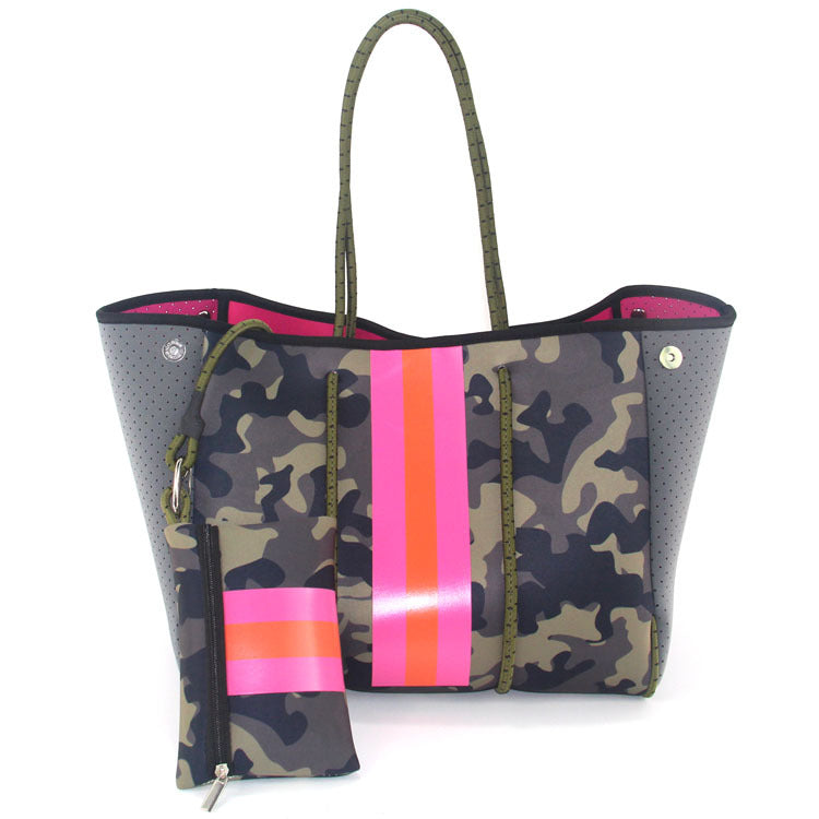 Leopard Print Printed Black Portable Beach Shoulder Bags