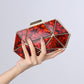 Women's Acrylic Metal Rhombus Elegant Chain Hand Evening Bags