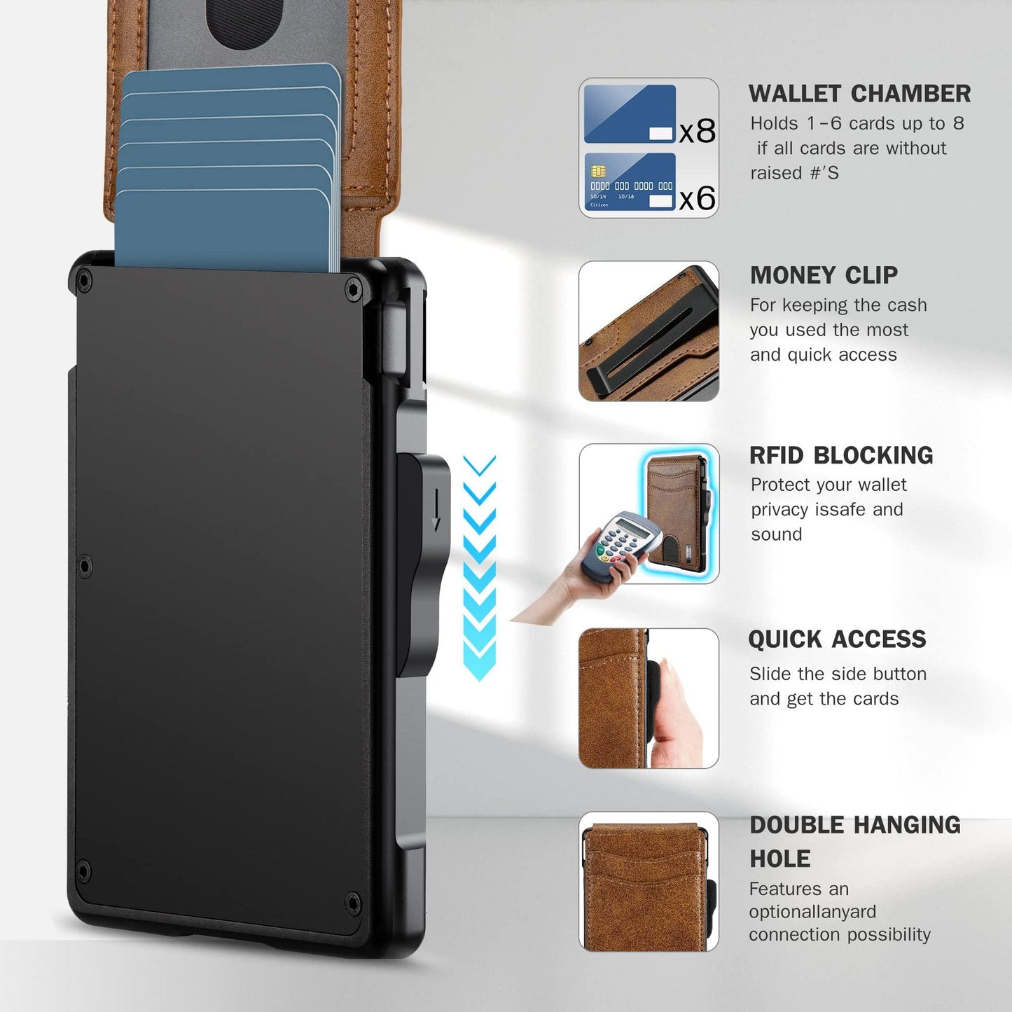 Men's Automatic Pop-up Cassette Metal Advanced Sense First Men's Wallets