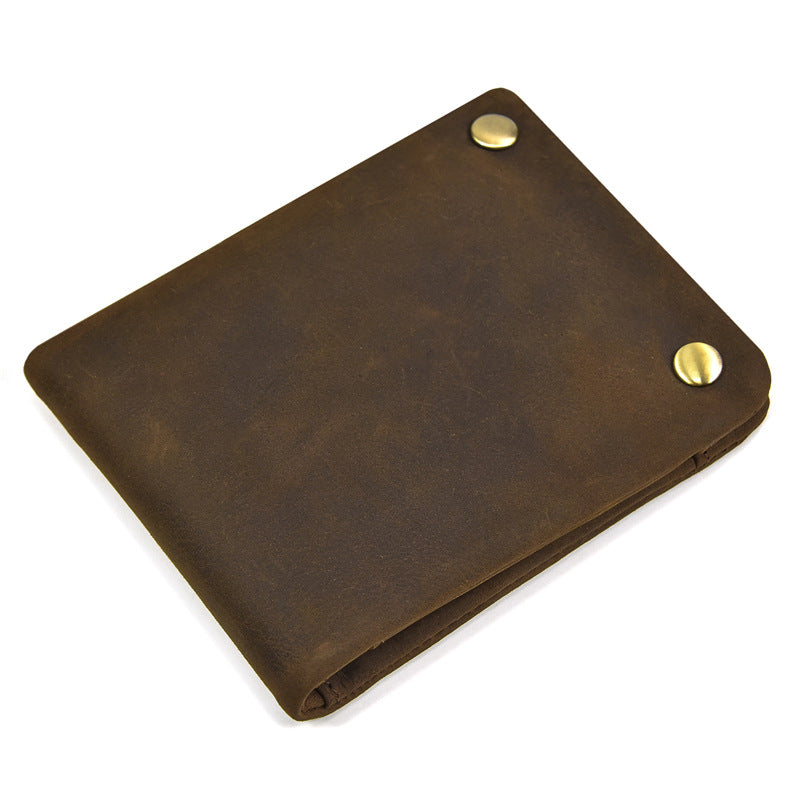 Hot Vintage Crazy Horse Leather Genuine Men's Wallets