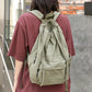 Leisure Artistic Nylon Simple Vintage Crumpled Drawstring Backpacks