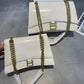 Hourglass Large Oil Wax Leather Chain Underarm Shoulder Bags