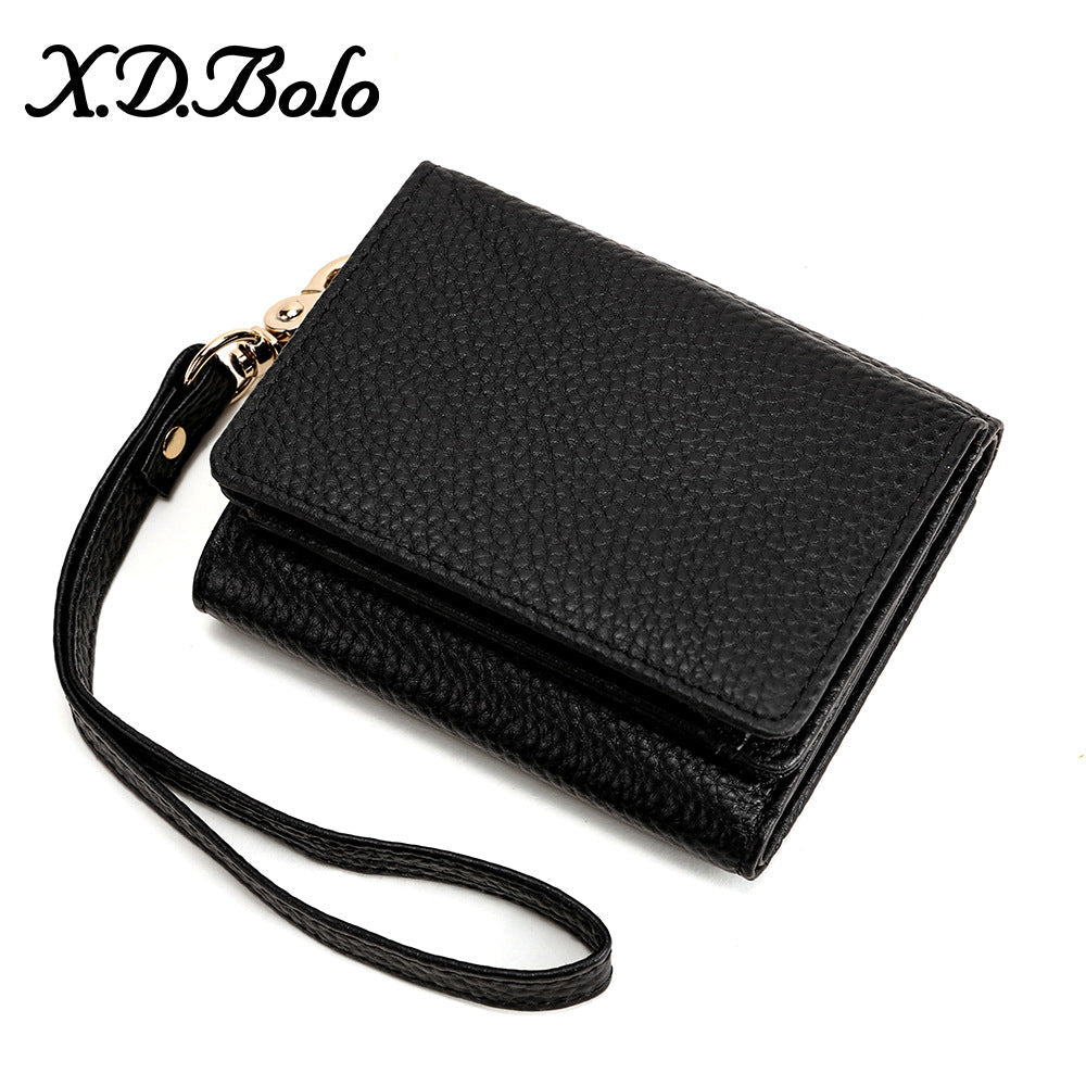 Women's Attractive Short First Layer Cowhide Ladies Wallets