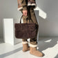 Women's Large Capacity Versatile Lamb Wool Portable Shoulder Bags
