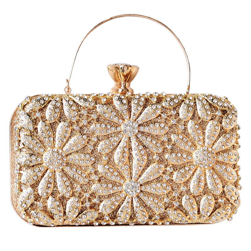Women's Flower Rhinestone Dress Garment Hand-held Wedding Evening Bags