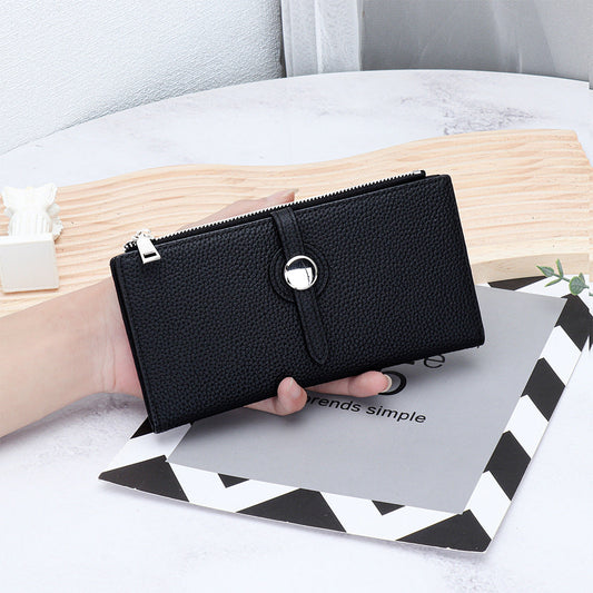 Layer Cowhide Long Fashion Fold Large Ladies Wallets