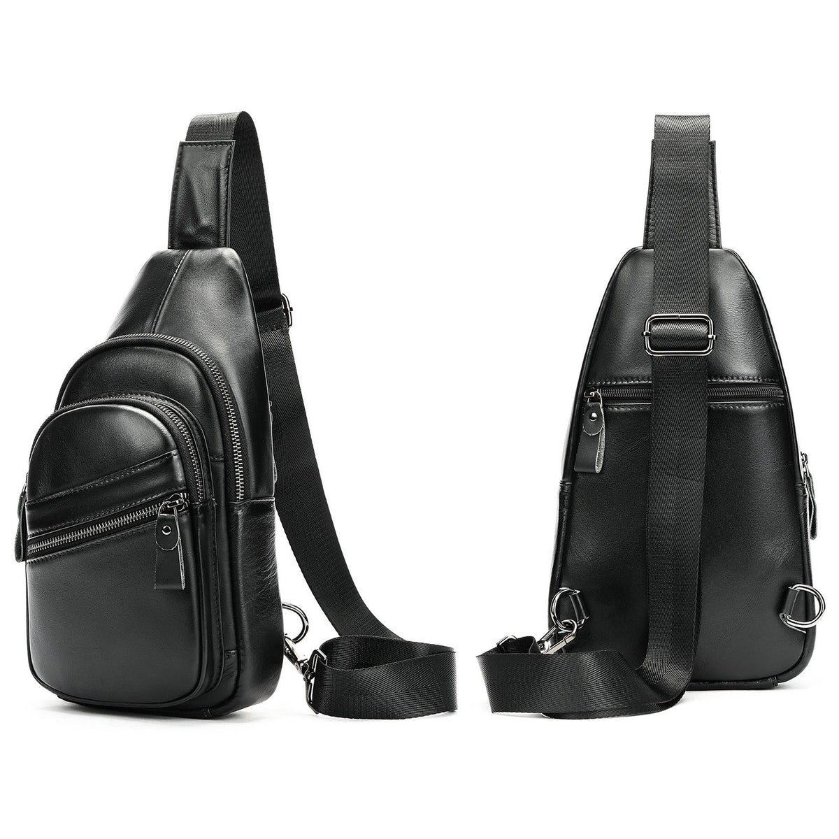 Men's Versatile Popular Leather Slanted Cowhide Men's Chest Bags