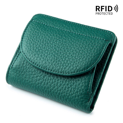 Mini Folding Simple Genuine Leather Female Ladies Wallets