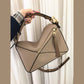 Women's Genuine Leather Portable Stitching Soft Pillow Bags