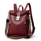 Women's Password Soft Leather Large Capacity Backpacks