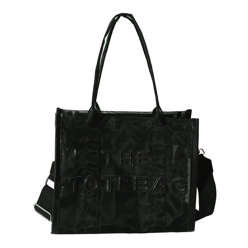 Women's Today Popular Jelly Color Mesh Transparent Bags