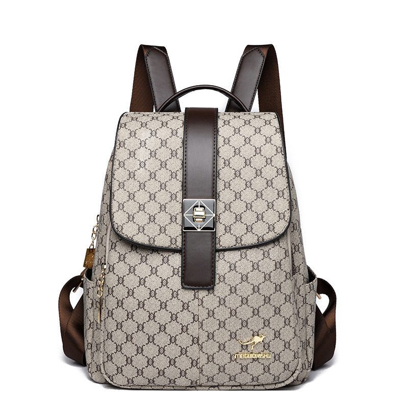 Women's Large Capacity Soft Leather Trendy Backpacks