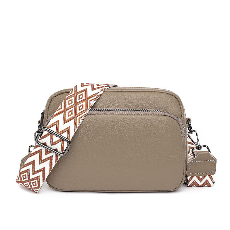 Women's & Men's Black Trendy Autumn Cowhide Solid Color Crossbody Bags