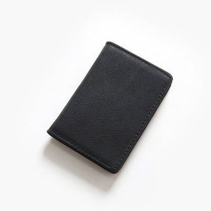 Men's Short First Layer Leather Business Clip Card Holder