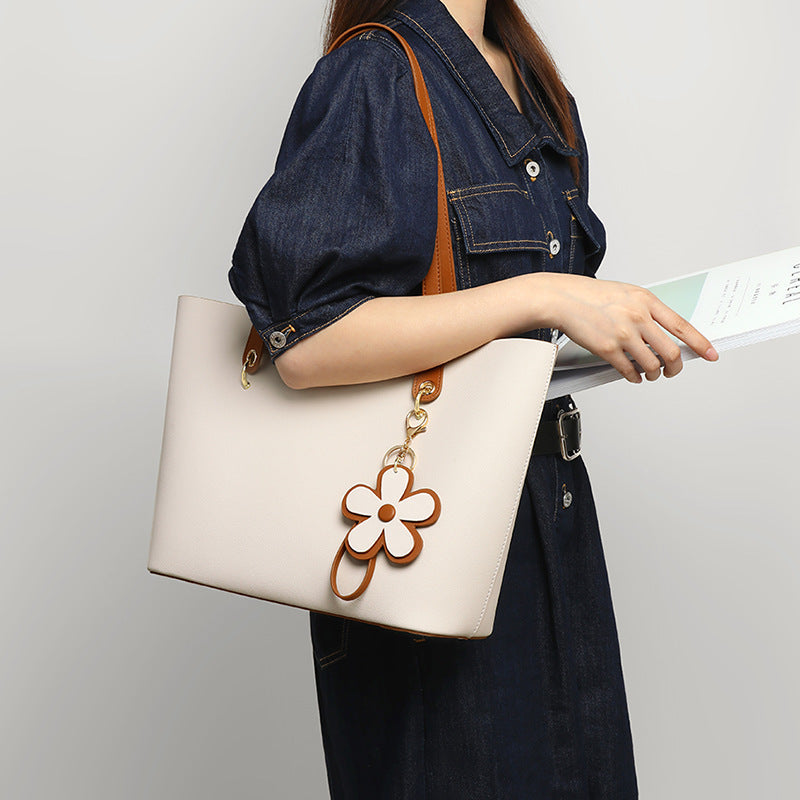 Women's Commuter Leather Fashion Large Capacity Portable Tote Bags