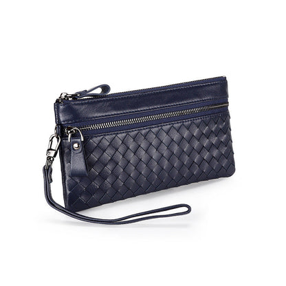 Women's & Men's Woven Long Zipper Clutch Large Capacity Ladies Wallets