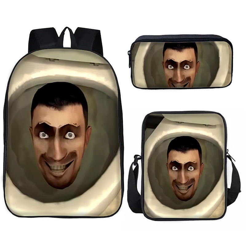 Toilet Primary Secondary Monitor Three-piece Set Elementary School Students' Schoolbags