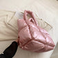 Women's Plaid Large Capacity Down Fashion Trendy Shoulder Bags