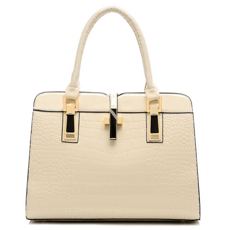 Women's Crocodile Pattern Mom Fashion Big Shoulder Bags