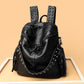 Women's High-grade Rivet Washed Leather Solid Color Crossbody Bags