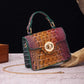 Women's Portable Retro Brahmin Crocodile Pattern Crossbody Bags