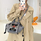Women's Glasses Retro Stone Pattern Pearl Rivets Handbags