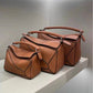 Women's Genuine Leather Portable Stitching Soft Pillow Bags