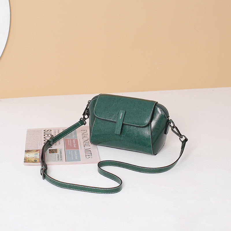 Women's Cowhide Fashionable Shell Niche Genuine Crossbody Bags