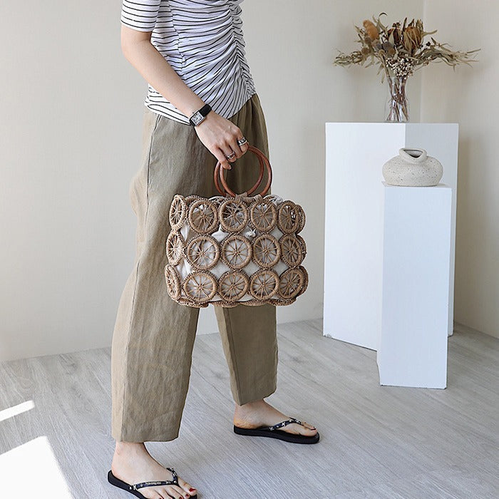 Women's French Retro Fashion Woven Versatile Hand-woven Handbags