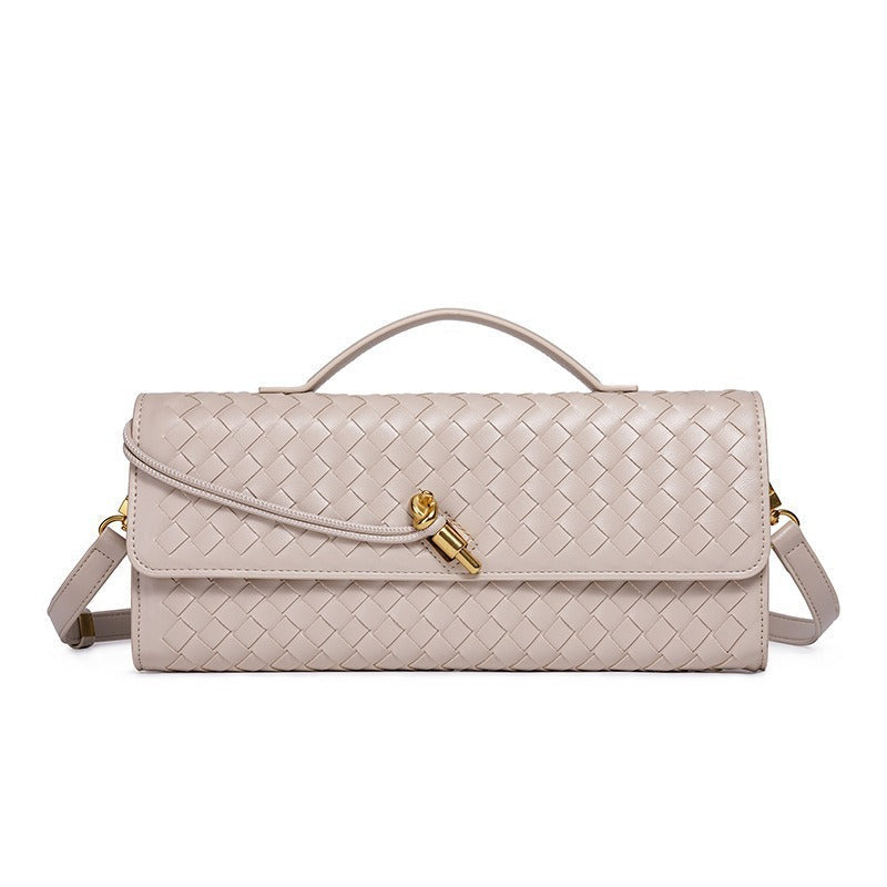 Women's Niche Woven Baguette Fashion Horizontal Clutch Handbags