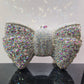 Women's Banquet Dress With Diamond Bow Holding Evening Bags