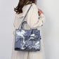 Women's Fashion Denim Pattern Large Capacity Tote Bags