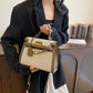 Women's Kelly Portable Underarm Solid Color Texture Lock