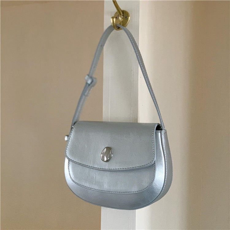Women's Flip Portable High-grade Solid Color Simple Shoulder Bags