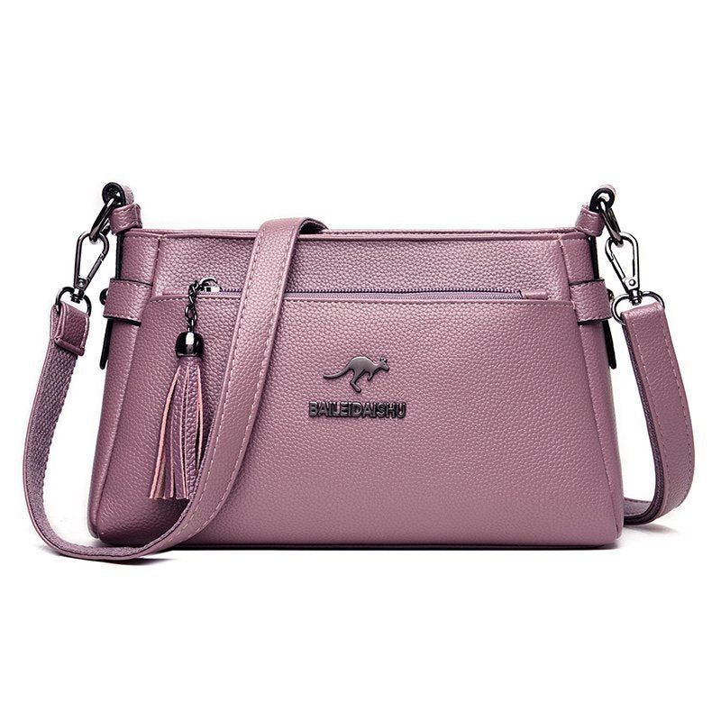 Women's Genuine Leather Tassel Trendy Korean Style Shoulder Bags