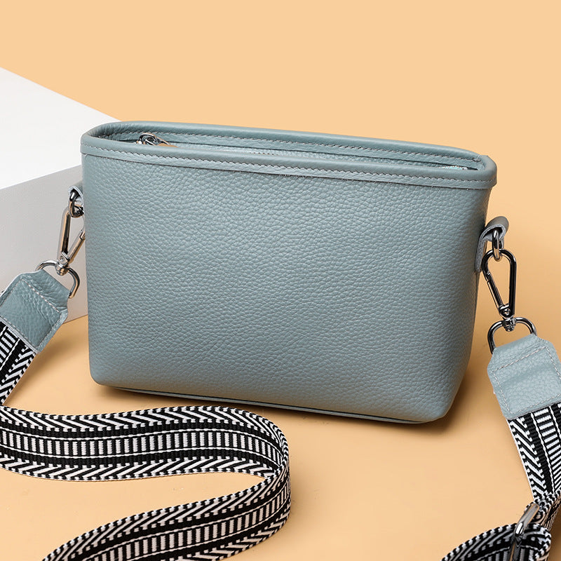 Women's Genuine Leather Wide Strap Cross Body Crossbody Bags