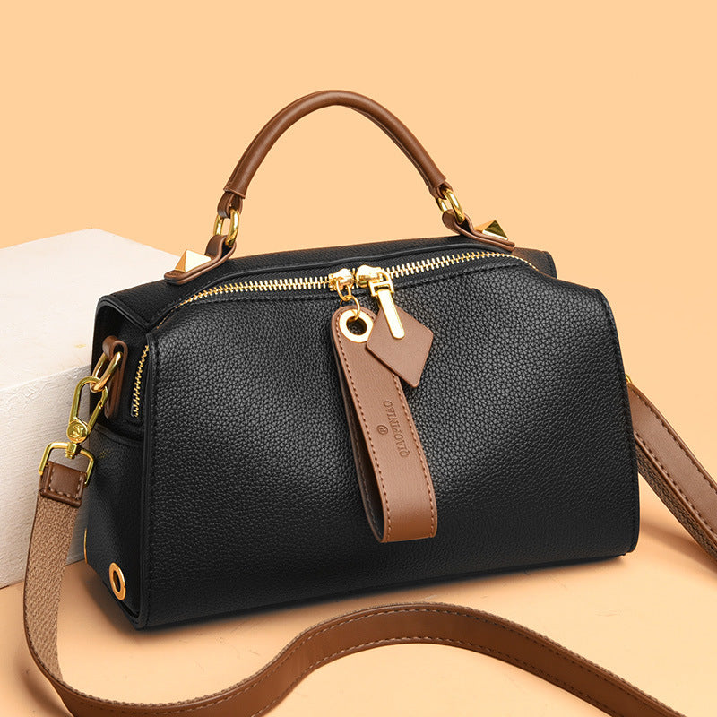 Women's Fashion Retro Textured Large Capacity Simple Bags