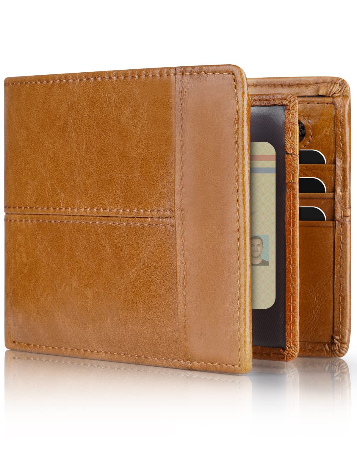 Men's First Layer Short Carbon Fiber Cowhide Men's Wallets