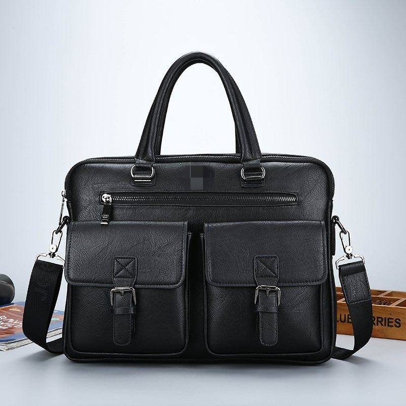 Men's Classy Large Capacity Zipper Soft Men's Handbags