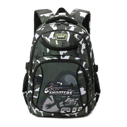 Fish Primary Boys Camouflage Large Capacity Elementary School Students' Schoolbags